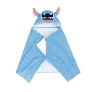 Disney Stitch Kids' Hooded Cotton Bath Towel 24"x 50" NEW